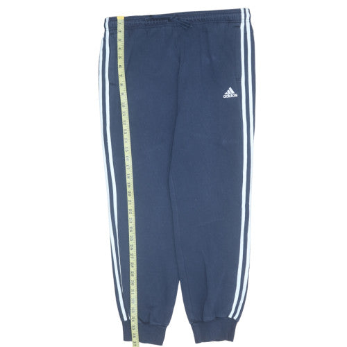 Adidas Women's Blue Jogger Sweatpants L Elastic Waist Fleece