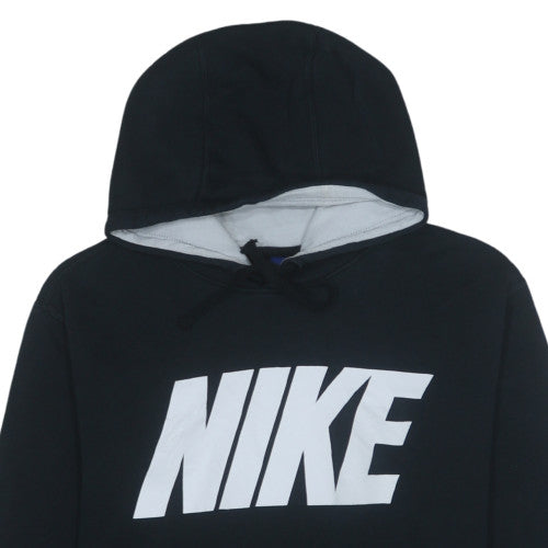 Nike Men's Black Pullover Hoodie L Fleece Logo Sweatshirt