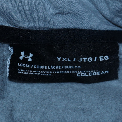 Under Armour Boys Grey Pullover Hoodie YXL ColdGear Loose Fit