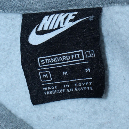Nike Men's Grey Pullover Hoodie M Regular Fit Fleece Sweatshirt