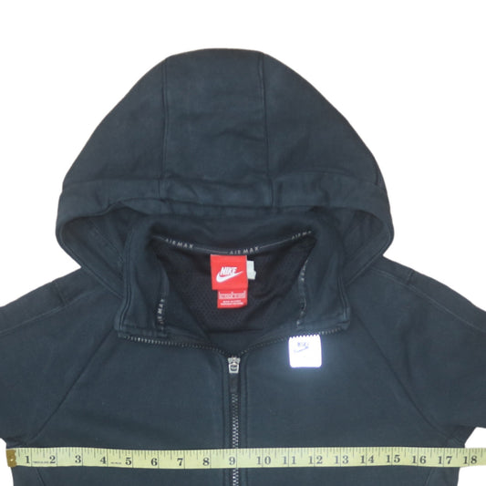 Nike Boys Black Full Zip Hoodie 12-13 Years Air Max Lined Sweatshirt