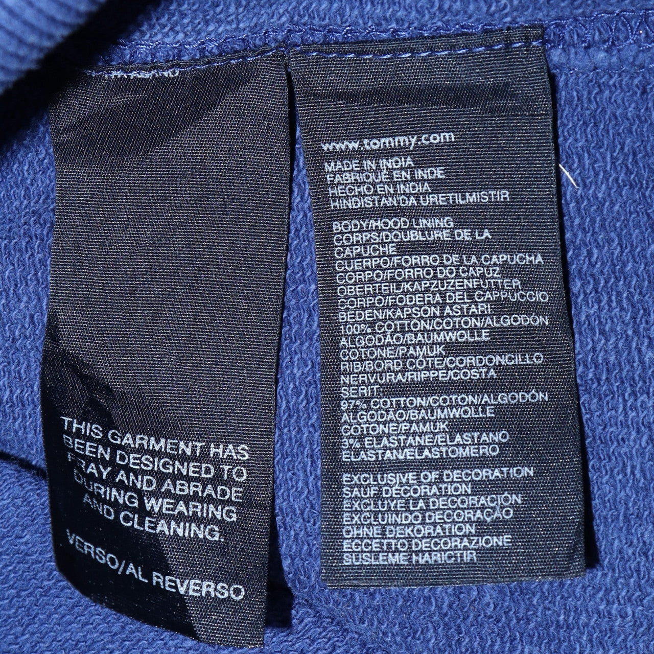 Hilfiger Denim Men's Blue Full Zip Hoodie Size M