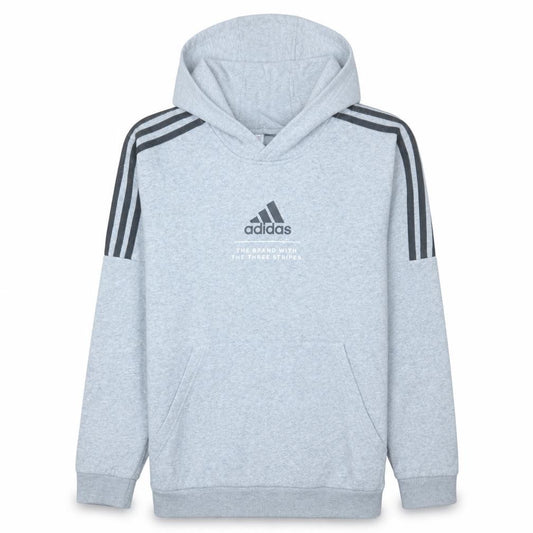 Adidas Boys Grey Pullover Hoodie 15-16 Years Classic Fit Sportswear