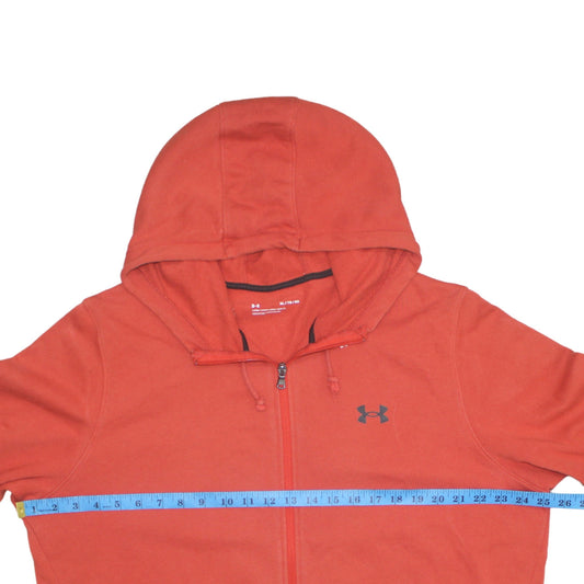 Under Armour Men's Red XL Full Zip Hoodie Cotton Blend