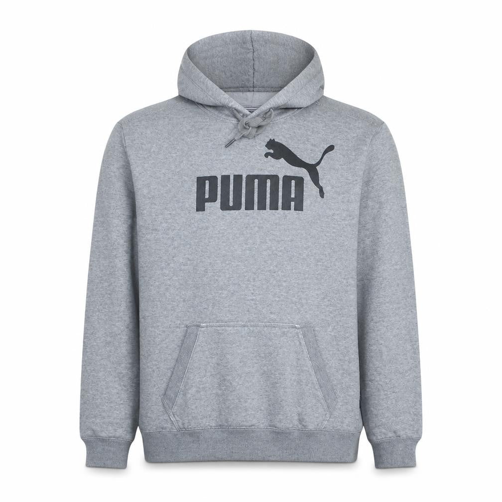 Puma Men Grey 2XL Pullover Hoodie Graphic Print Sweatshirt