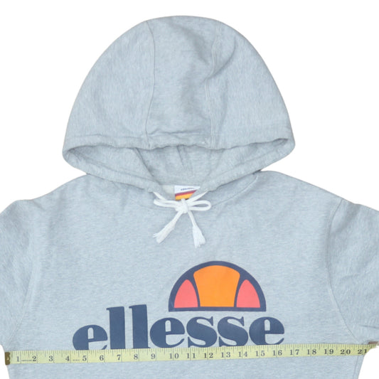 Ellesse Men's Grey Pullover Hoodie M Regular Fit Graphic Logo