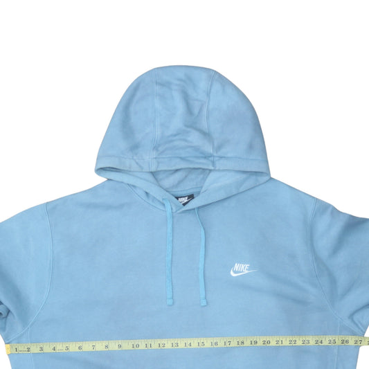 Nike Men Blue Pullover Hoodie XL Fleece Cotton Blend Logo Sweatshirt