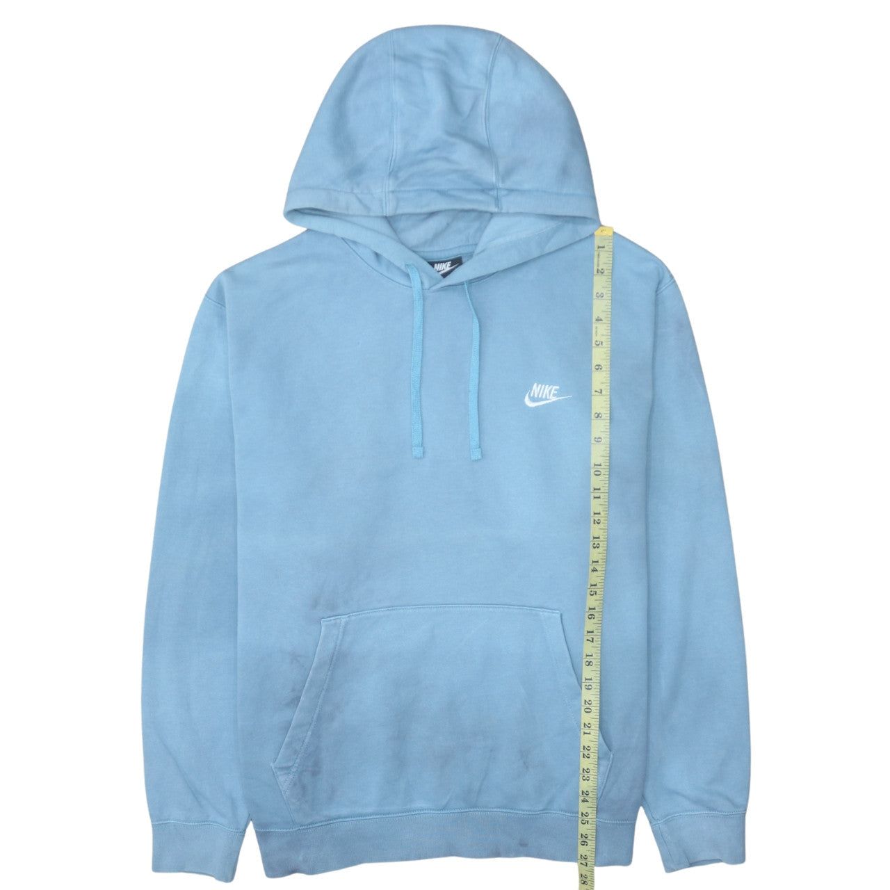 Nike Men Blue Pullover Hoodie XL Fleece Cotton Blend Logo Sweatshirt