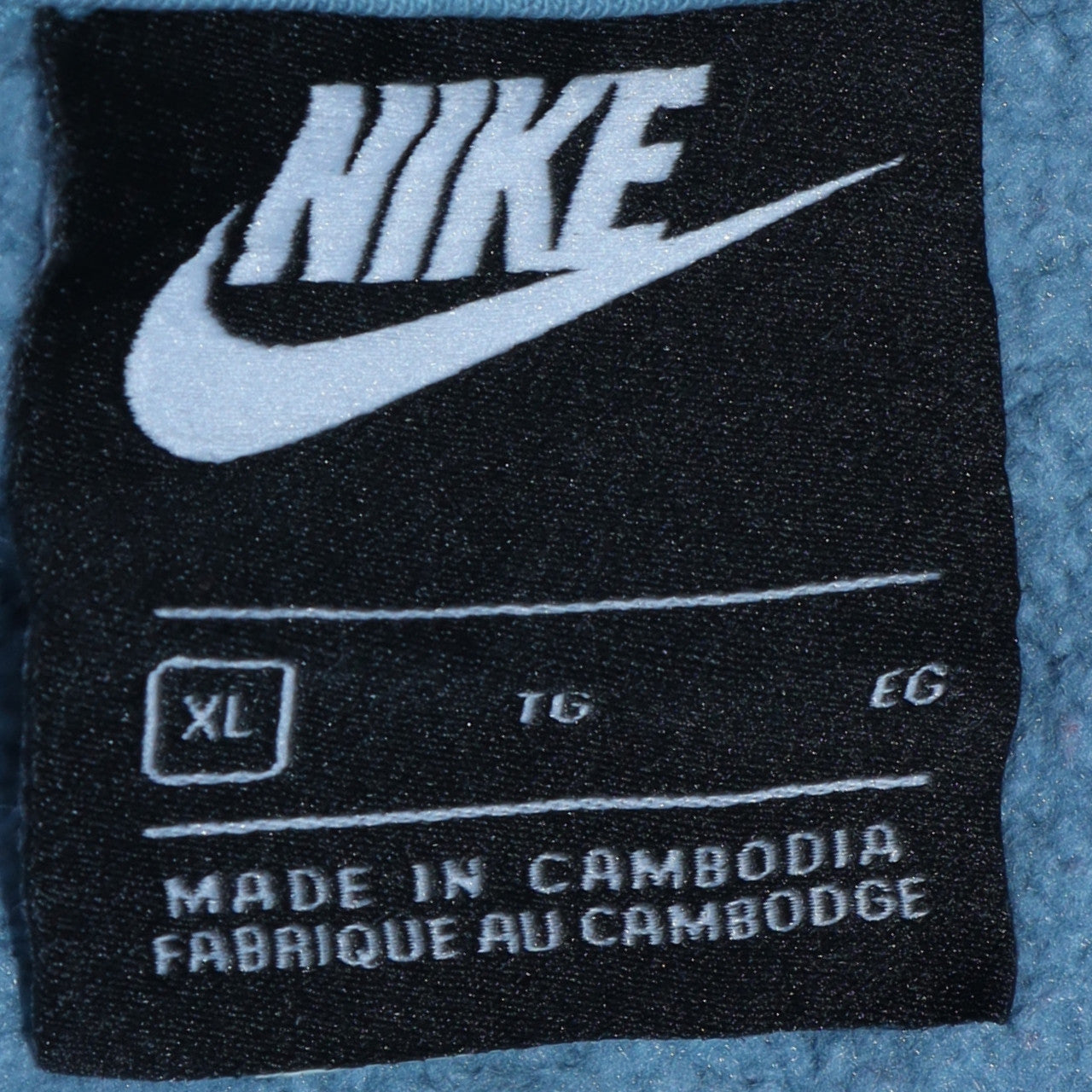 Nike Men Blue Pullover Hoodie XL Fleece Cotton Blend Logo Sweatshirt