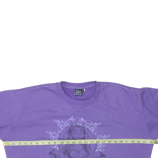 Corpse Bride Purple Graphic Sweatshirt XL Women Relaxed Fit Cotton Blend
