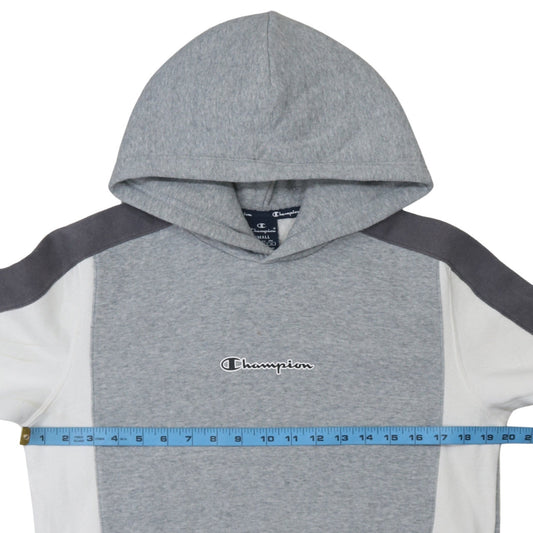 Champion Men’s Grey Small Pullover Hoodie with Logo Design