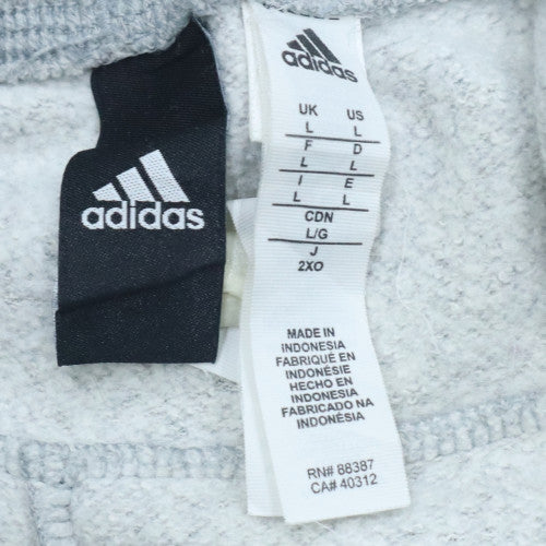 Adidas Men’s Grey L Fleece Sweatpants with Ankle Zip Pockets