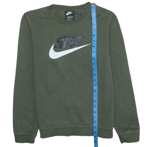 Nike Boys Green XL Sweatshirt Crew Neck Standard Fit Logo Print