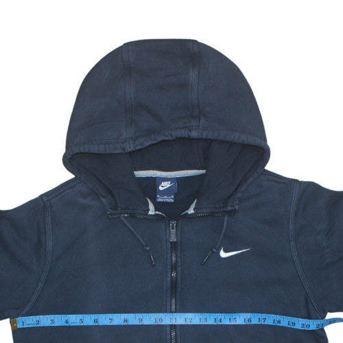 Nike Men Blue Full Zip Fleece Hoodie M Regular Fit Sports Style