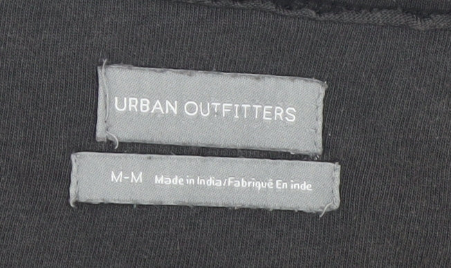 Urban Outfitters Womens Black Cotton Cropped Boho Lace Up Blouse M