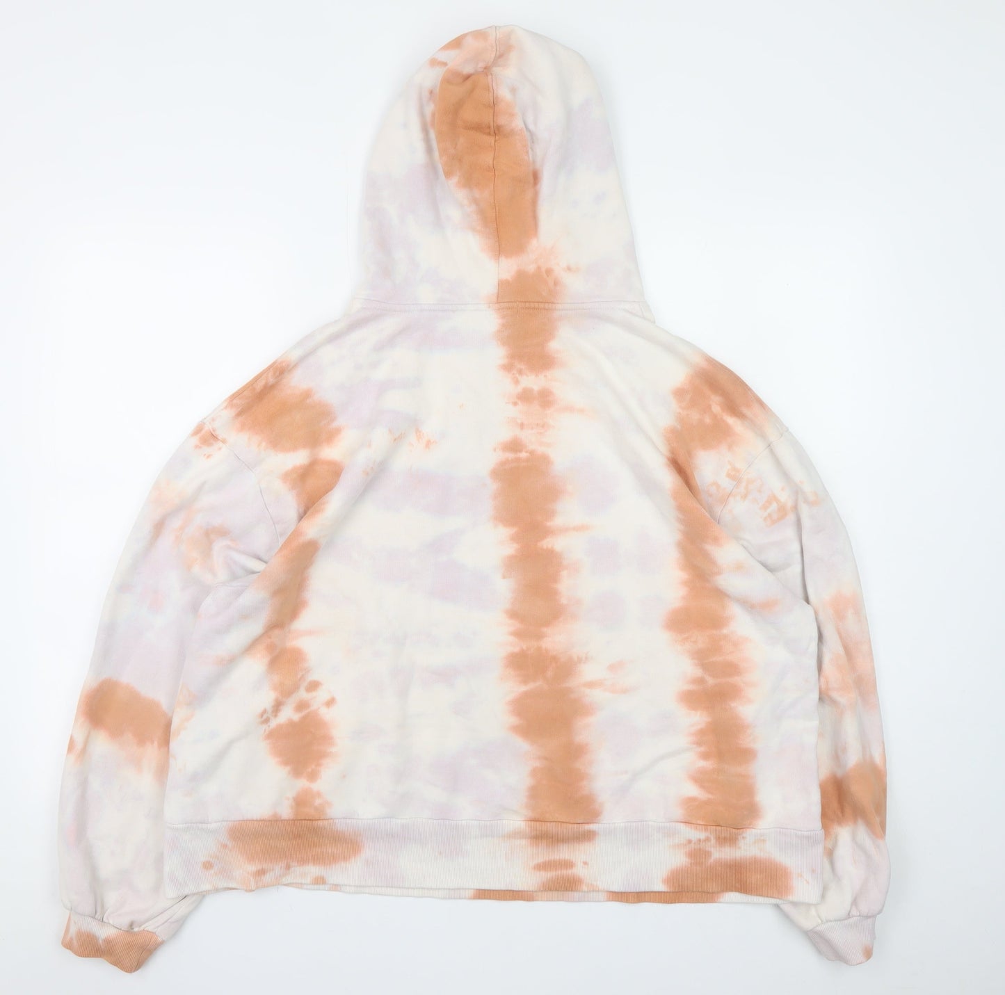 River Island Womens Beige Tie Dye Hoodie UK 18/20 Cotton Relaxed Fit