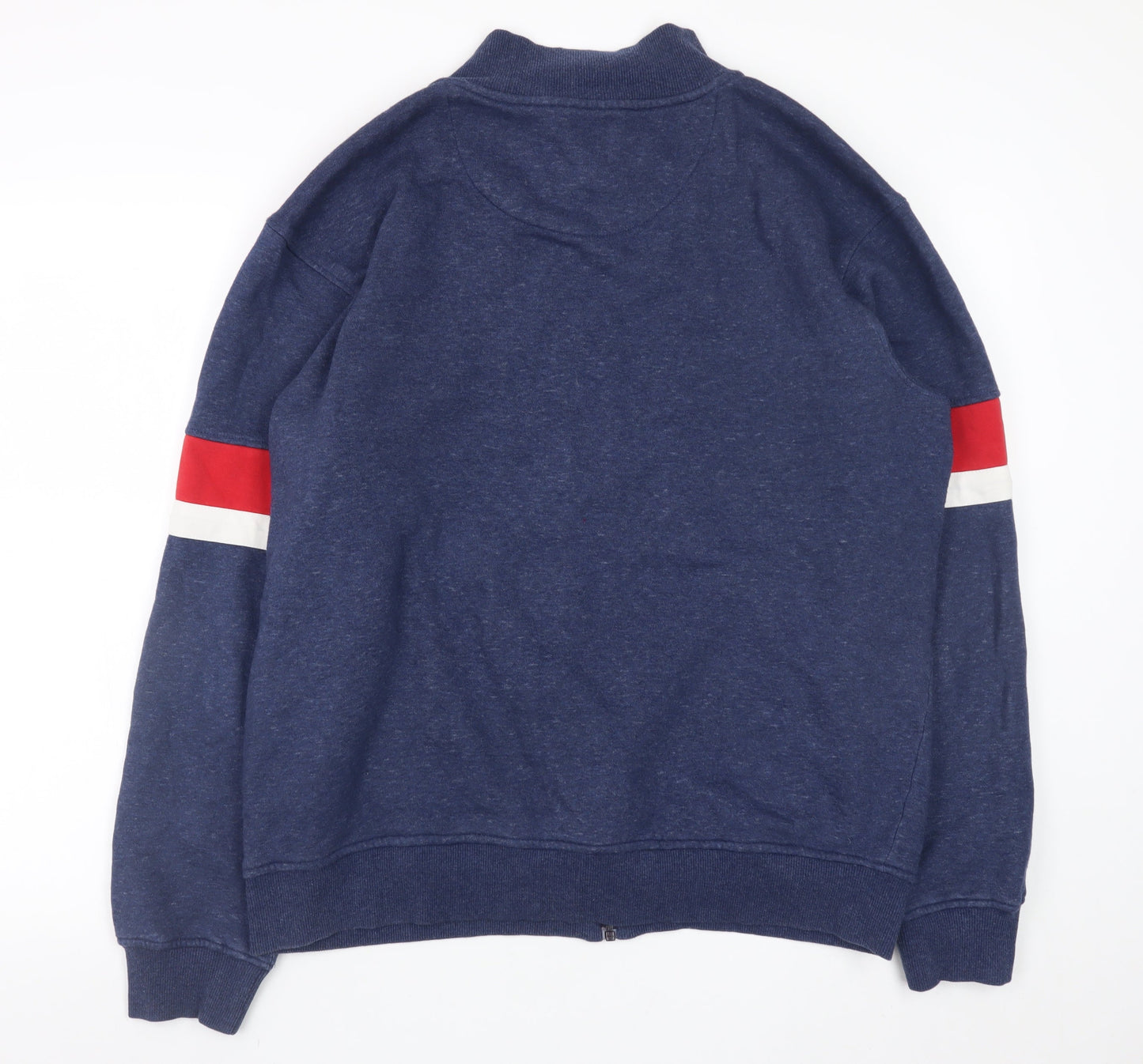 Parx Men's Blue Red Stripe Full Zip Sweatshirt XL