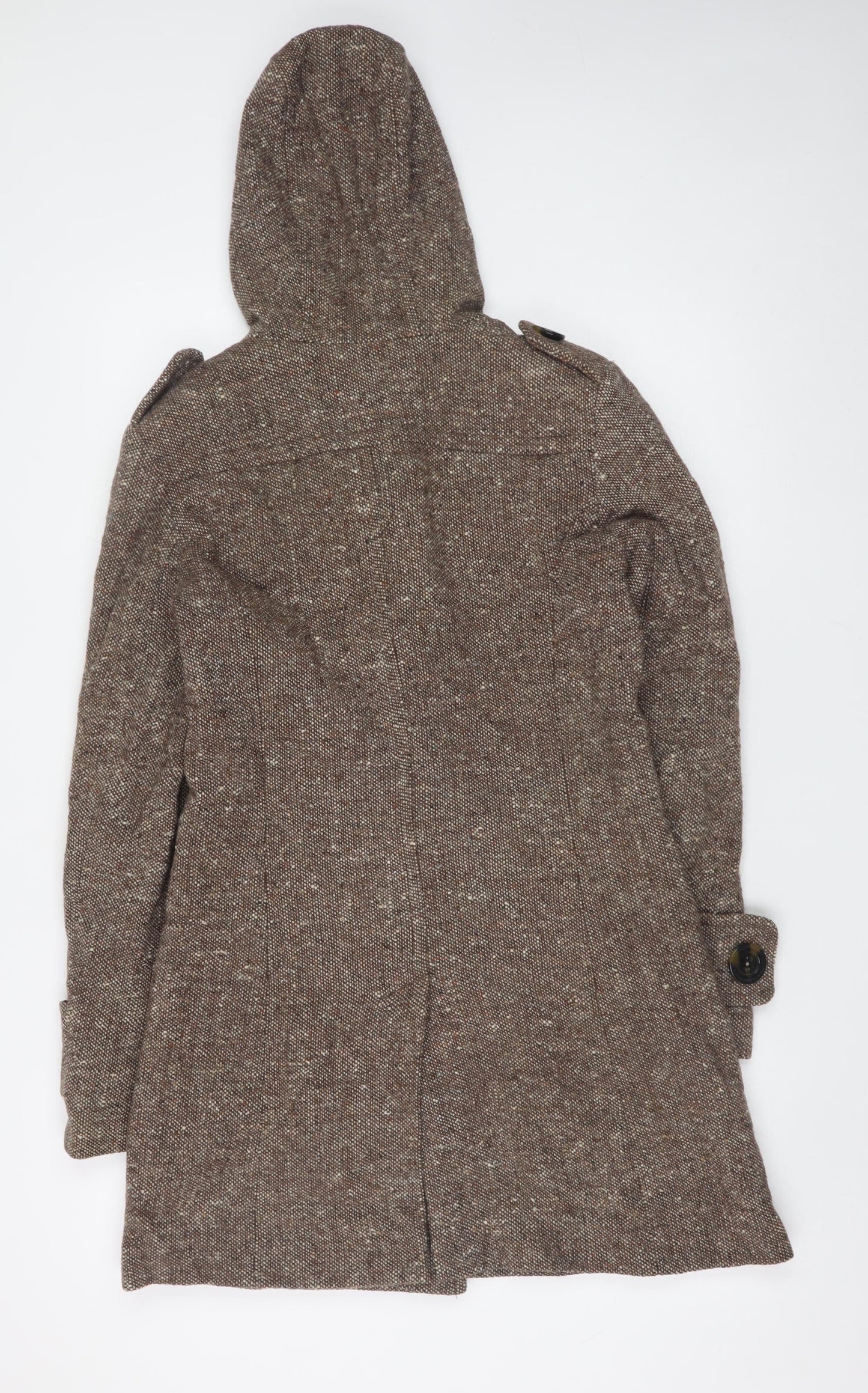Laura Ashley Women's Brown Wool Blend Duffle Coat Size 8