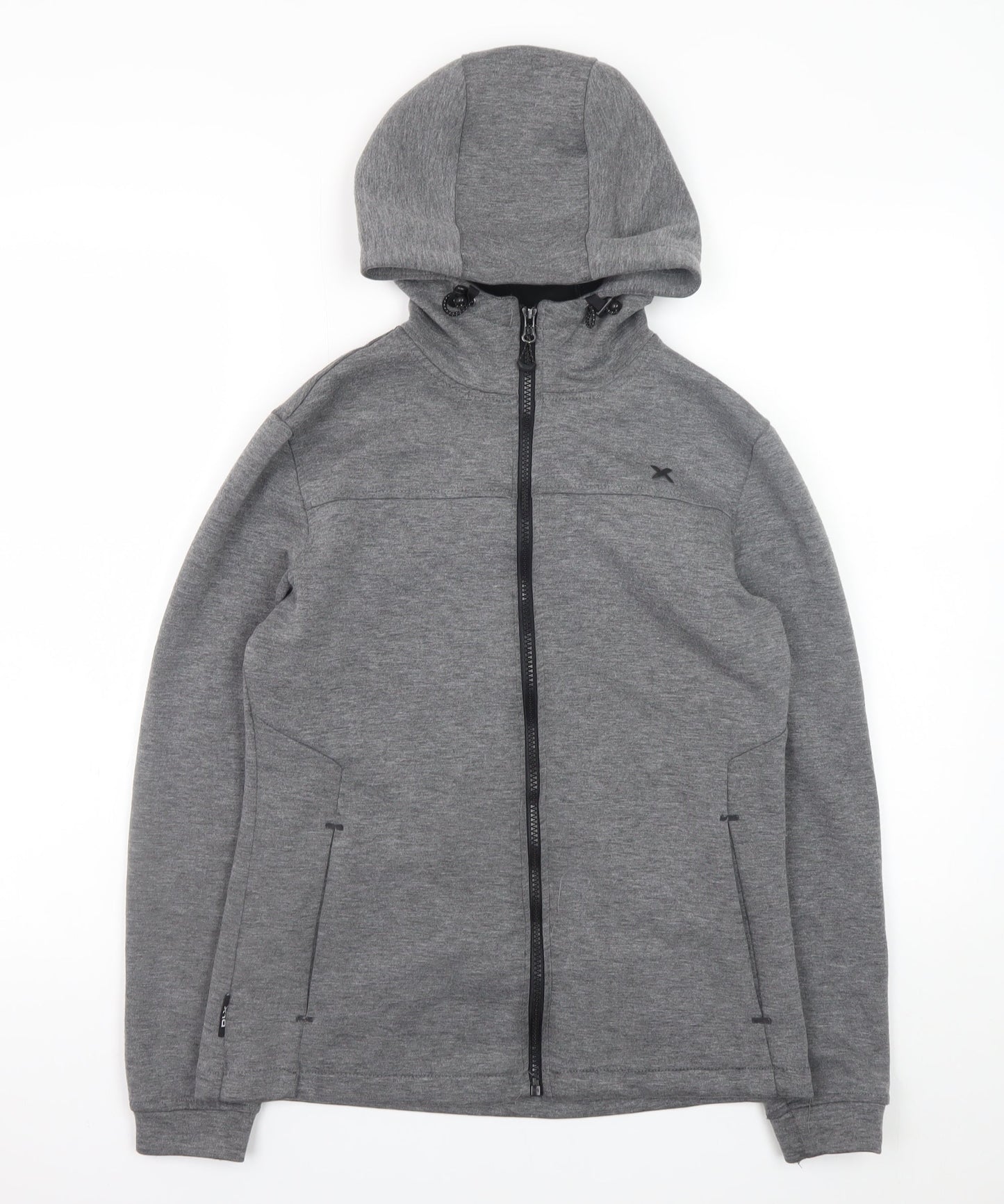 DLX Athletic Men's Grey Full Zip Hooded Sweatshirt XS