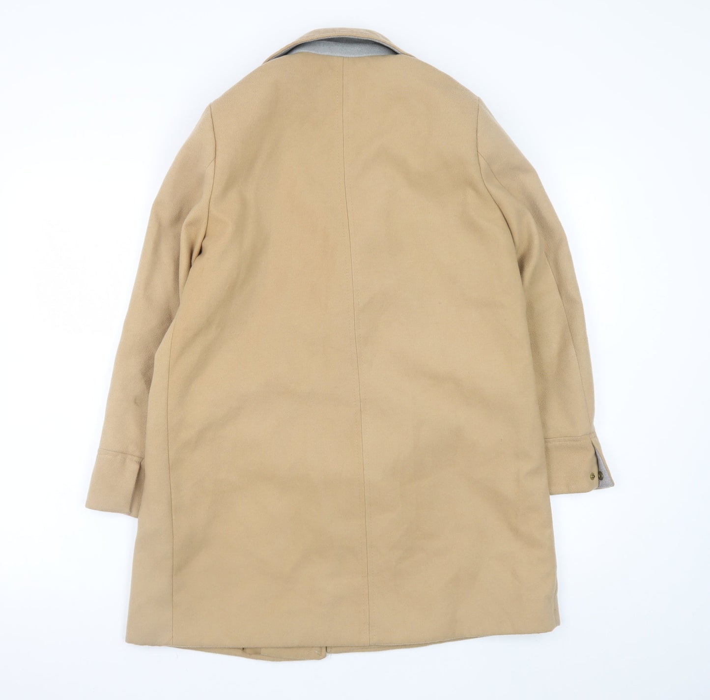Topshop Petite Beige Mid-Length Single-Breasted Coat UK 10