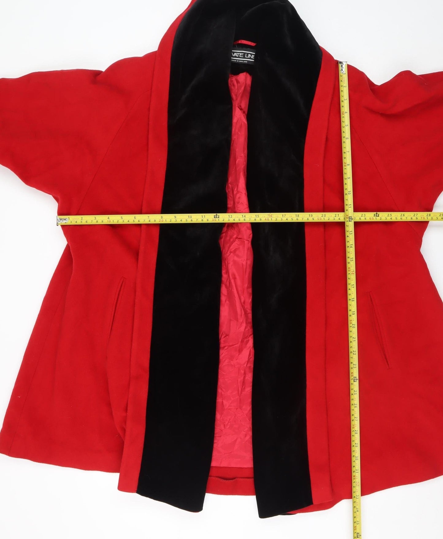 Private Line Women's Red Wool Cashmere Mid-Length Coat UK 10