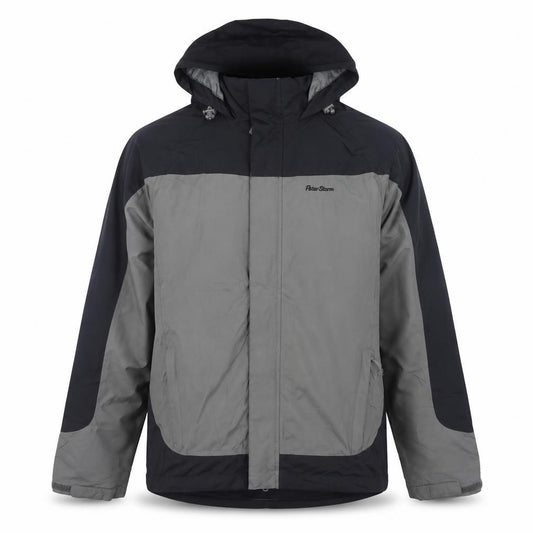 Peter Storm Men's Grey Waterproof Hooded Rain Jacket M