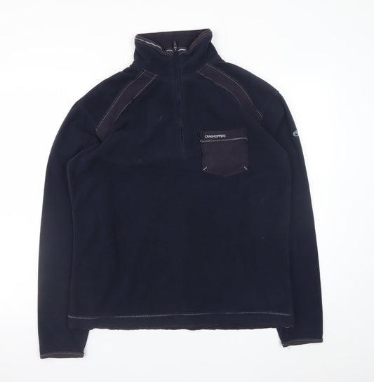 Craghoppers Men's Blue Fleece 1/4 Zip Pullover Sweatshirt M