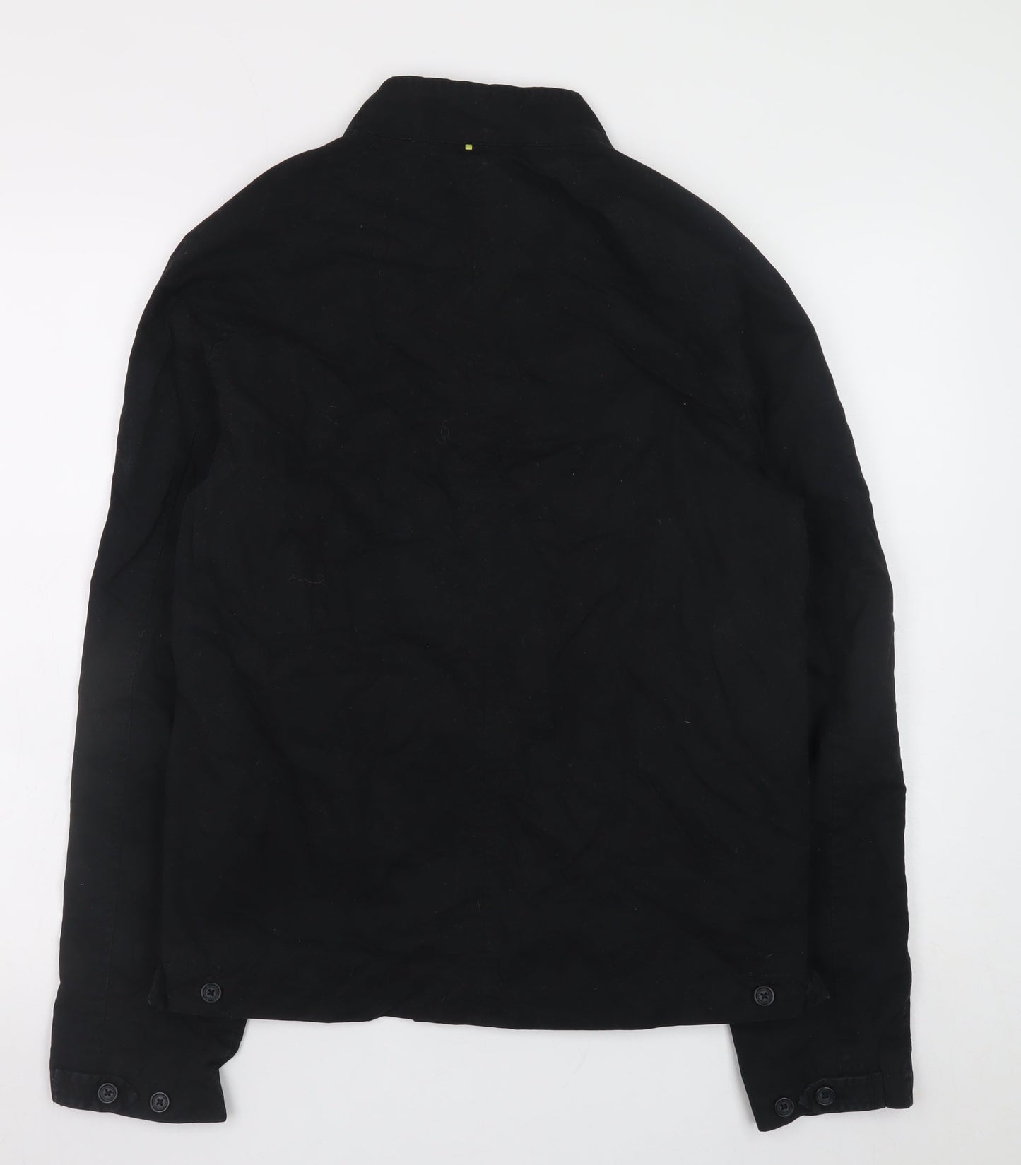 Pretty Green Women's Black Cotton Bomber Jacket Size S Retro Style