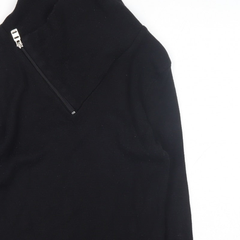 Additional view of Stone UK Men’s Black High Neck Zip jumper XL