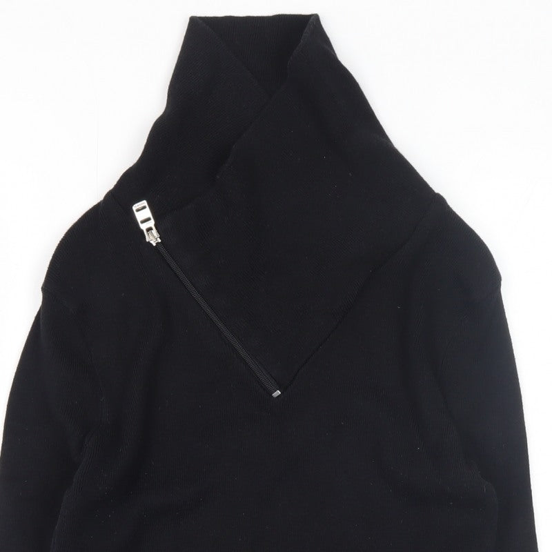 Additional view of Stone UK Men’s Black High Neck Zip jumper XL