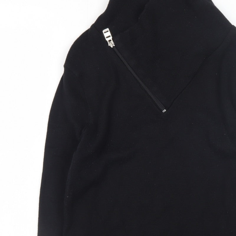 Additional view of Stone UK Men’s Black High Neck Zip jumper XL