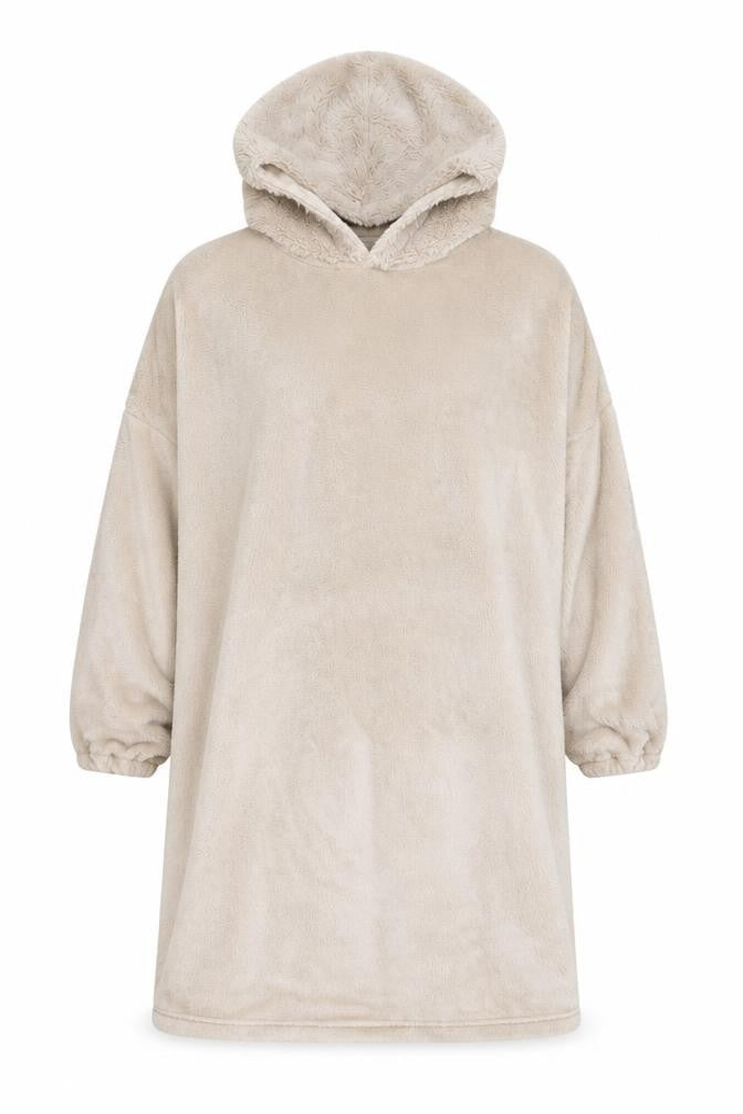 Next Womens Beige Fleece Hooded Nightshirt S 11-13Y