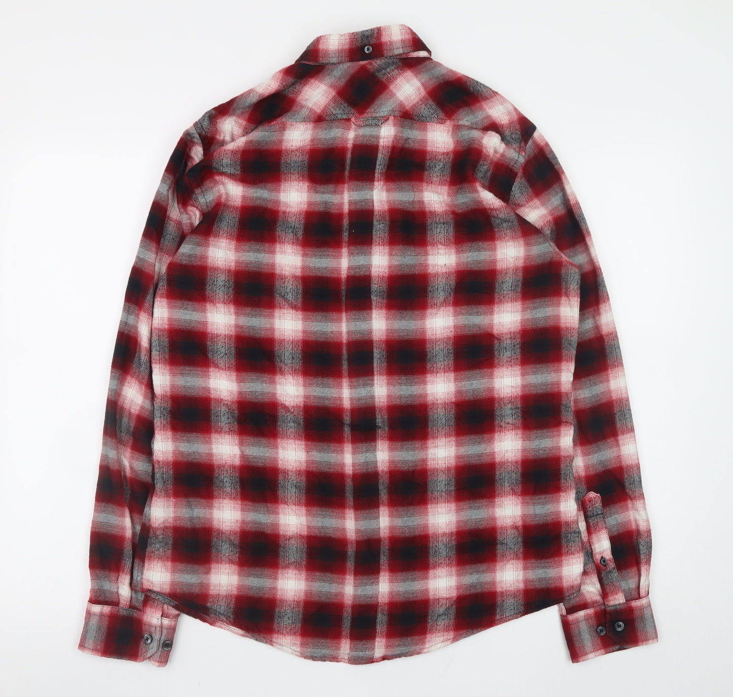 Ben Sherman Men's Red Check Long Sleeve Button-Up Shirt Size M