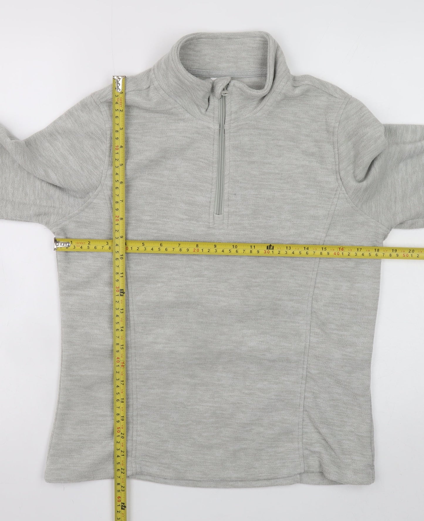Crane Womens Grey 1/2 Zip Pullover Sweatshirt Size 8-10