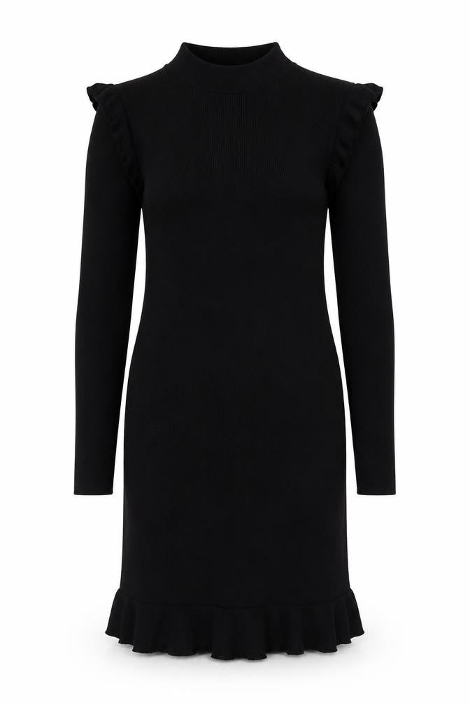 I Saw It First Womens Black Size 10 Bodycon Knit Long Sleeve Dress