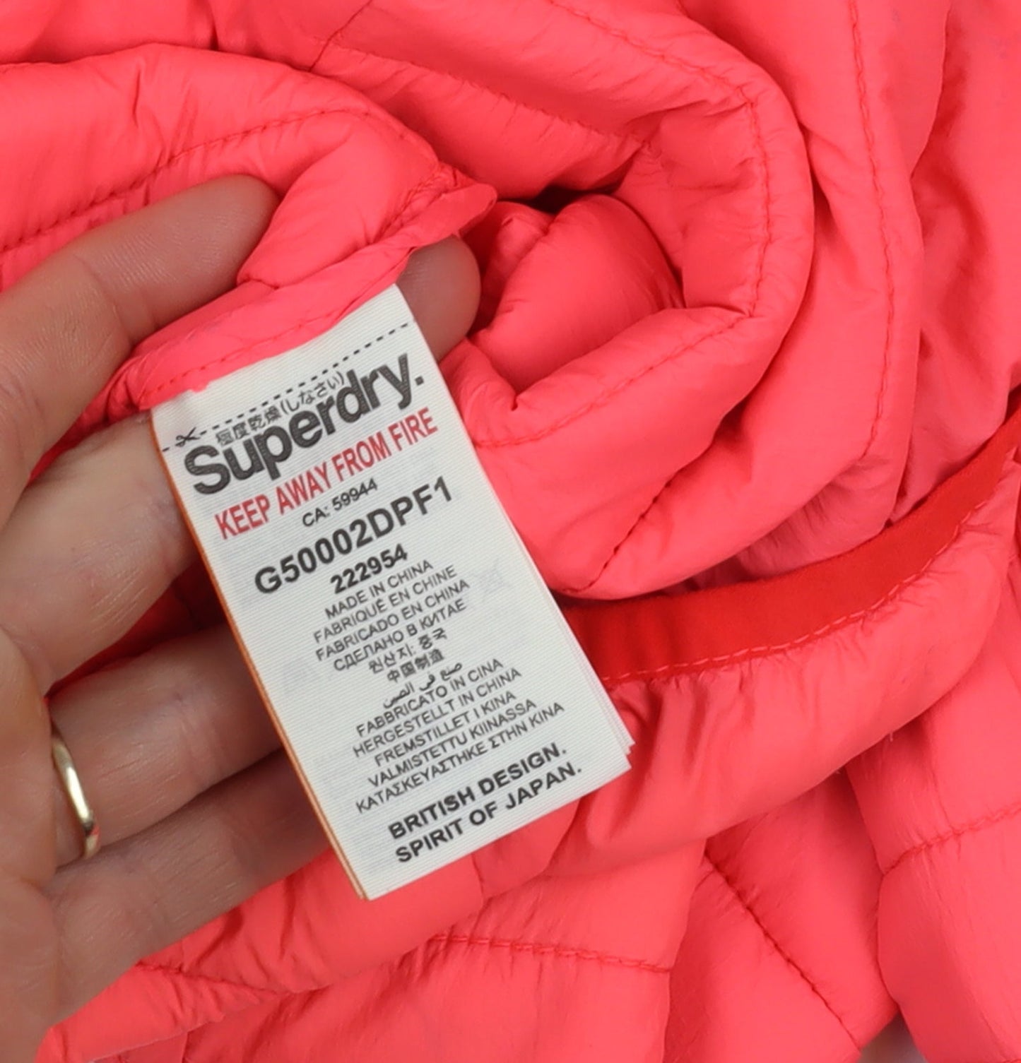 Superdry Womens Pink Hooded Puffer Jacket M Lightweight Casual