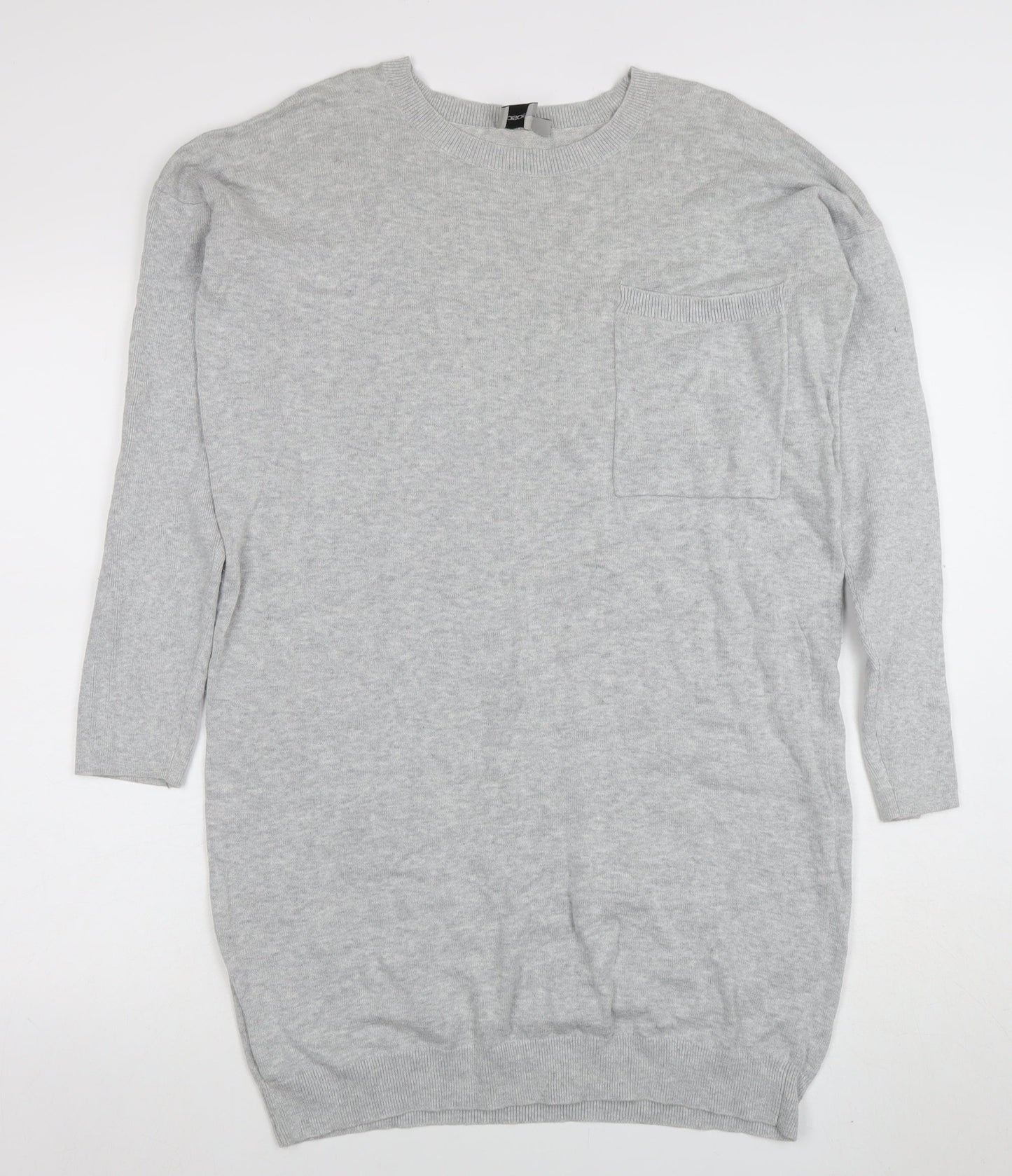 ASOS Women Grey Long Sleeve Knit Sweater Dress Size 12