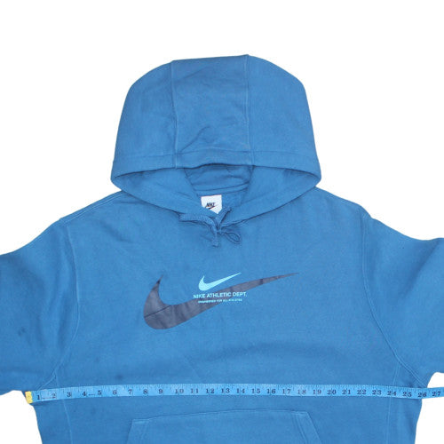 Nike Men’s Blue Pullover Hoodie Large Graphic Print Hooded Sweatshirt