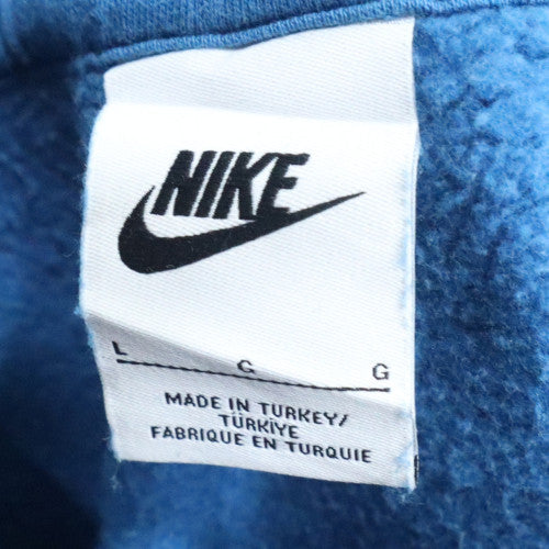 Nike Men’s Blue Pullover Hoodie Large Graphic Print Hooded Sweatshirt