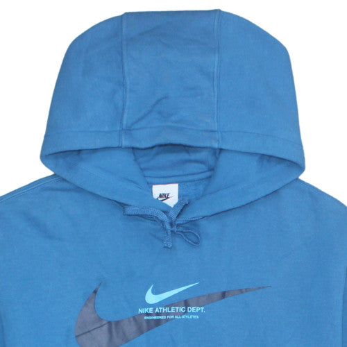 Nike Men’s Blue Pullover Hoodie Large Graphic Print Hooded Sweatshirt