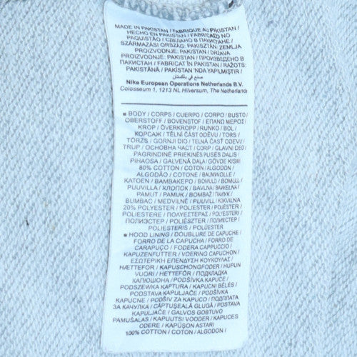 Nike Men's Grey Pullover Hoodie L Regular Fit Sports Style