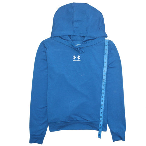 Under Armour Mens Blue Pullover Hoodie Size S Loose Fit
