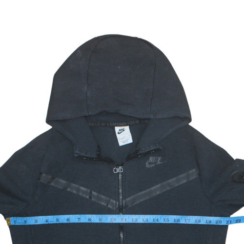 Nike Boys Black Full Zip Hoodie XL 158-170cm Fleece Lined Sportswear