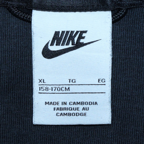 Nike Boys Black Full Zip Hoodie XL 158-170cm Fleece Lined Sportswear