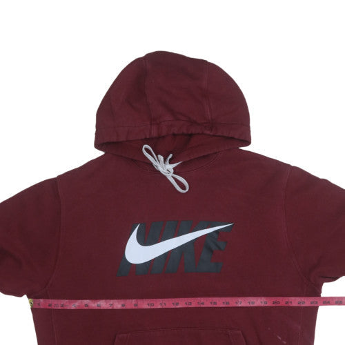 Nike Men’s Red Pullover Hoodie Medium Fleece Logo Sportswear
