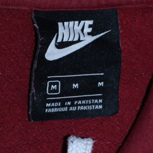 Nike Men’s Red Pullover Hoodie Medium Fleece Logo Sportswear