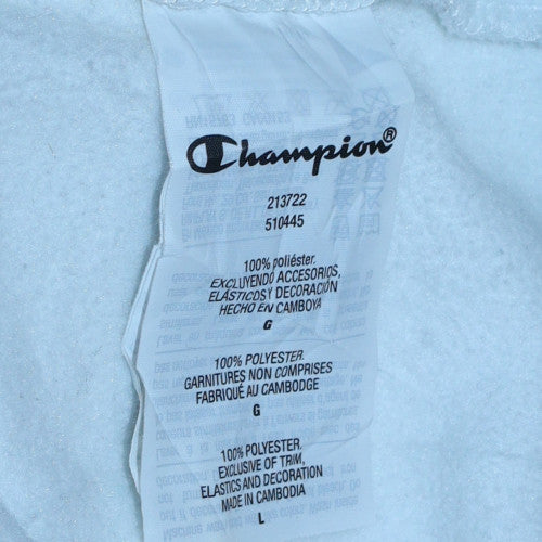 Champion Mens White Pullover Sweatshirt L Fleece Crew Neck Sports