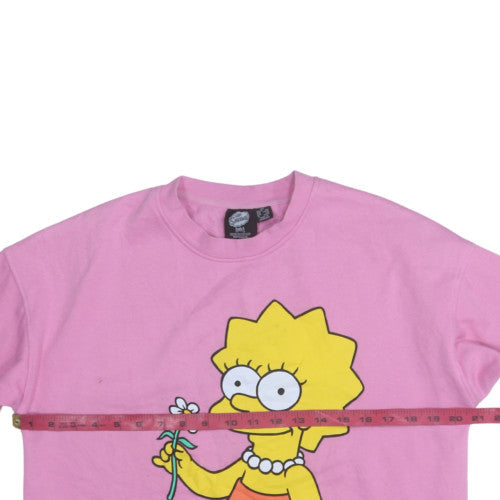 Primark Women Pink Lisa Simpson Sweatshirt XS Crew Neck Cotton