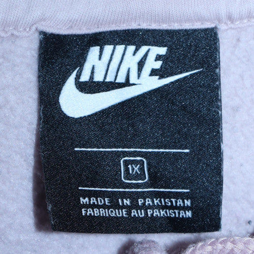 Nike Women Lavender Pullover Hoodie 1X Cotton Blend Logo Casual