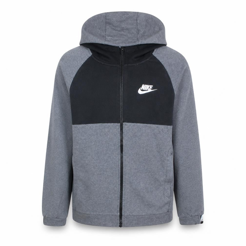 Nike Men's Grey & Black Full Zip Hoodie M Hooded Sweatshirt